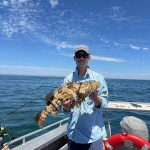 Harry with a huge cod caught while fishing near Monkey Mia, Shark Bay, Western Australia.