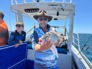 black Snapper caught on fishing trip with fishing boat hire Monkey Mia