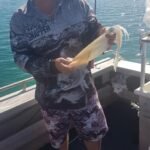 Trevor with squid on bulklawayo shark bay